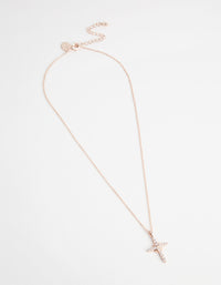 Rose Gold Cross & Diamante Necklace - link has visual effect only