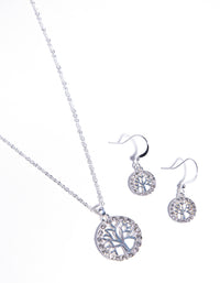 Diamante Tree of Life Necklace & Earrings - link has visual effect only