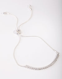 Silver Hard Diamante Toggle Bracelet - link has visual effect only