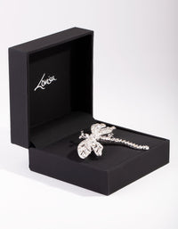 Silver Dragonfly Diamante Broach - link has visual effect only