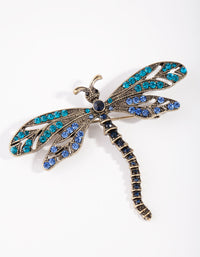 Antique Gold Dragonfly Diamante Broach - link has visual effect only