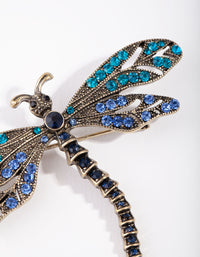 Antique Gold Dragonfly Diamante Broach - link has visual effect only