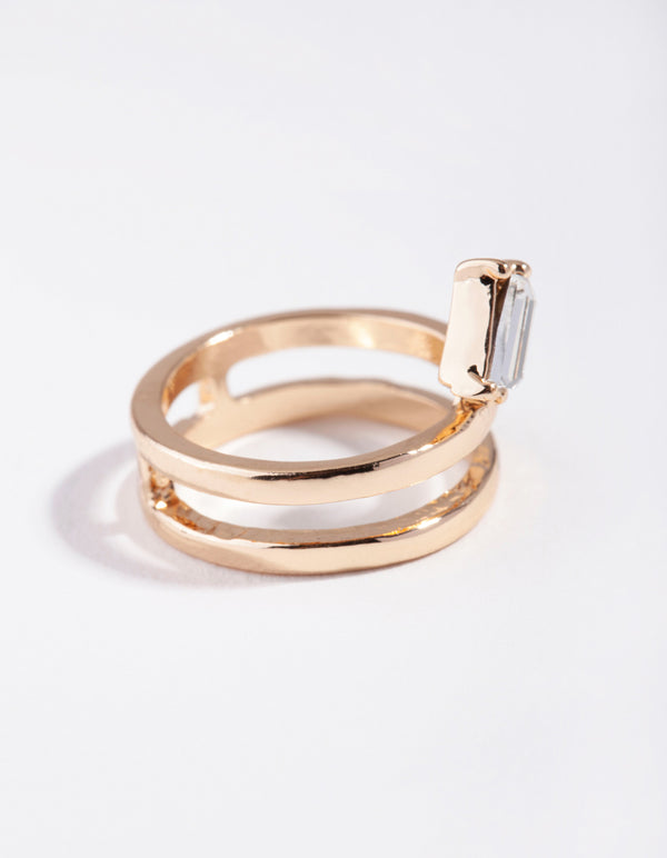 Gold Double Layer Nail Ring