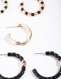 Gold Black Boho Vibe Pack Hoop Earring - link has visual effect only