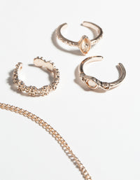 Rose Gold Dainty Toe & Anklet Set - link has visual effect only