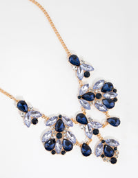 Gold Diamante Flower Statement Necklace - link has visual effect only