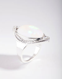 Silver Moonstone Shield Ring - link has visual effect only