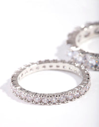 Rhodium Cubic Zirconia Ring Set - link has visual effect only