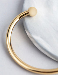 18ct Gold Plated Brass Ball End Cuff Bracelet - link has visual effect only