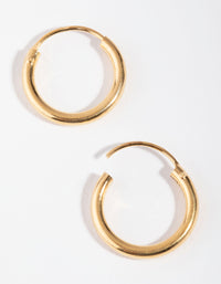 Gold Plated Sterling Silver 15x2MM Hoop Earrings - link has visual effect only