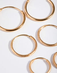 Gold Plated Sterling Silver Station Hoop Pack Earring - link has visual effect only