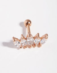 Rose Gold Surgical Steel Marquise Stone Barbell - link has visual effect only