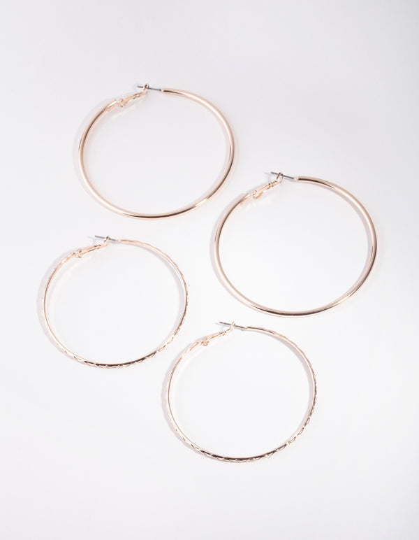 Rose Gold 60mm Pack Hoop Earring