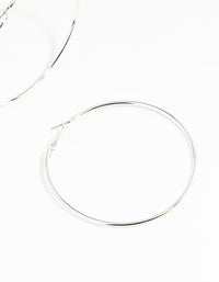 Silver Medium Hoop Earrings - link has visual effect only