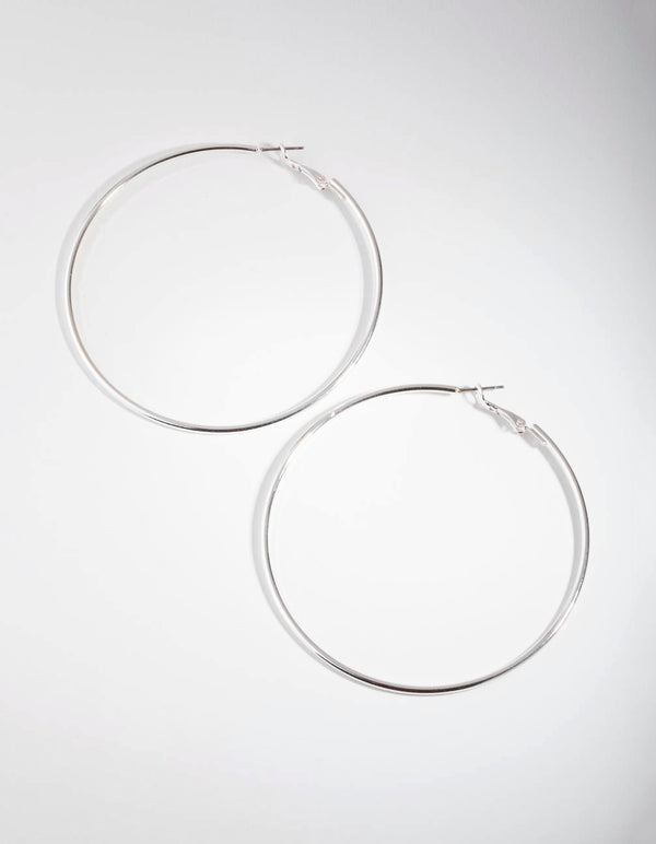 Silver Medium Hoop Earrings