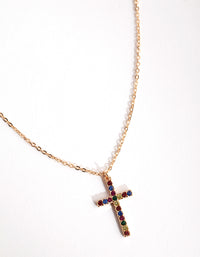 Gold Rainbow Cross Necklace - link has visual effect only