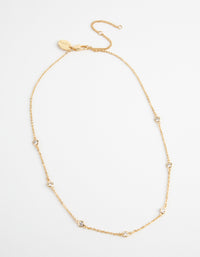 Gold-Plated Seven Crystal Necklace - link has visual effect only