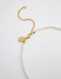 Gold Mini Freshwater Pearl Necklace - link has visual effect only