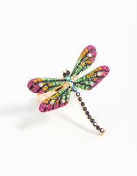 Gold Rainbow Dragonfly Ring - link has visual effect only