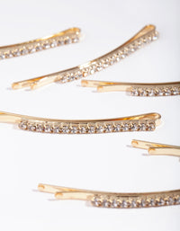 Gold Fine Diamante 6-Pack Bobby Pin - link has visual effect only