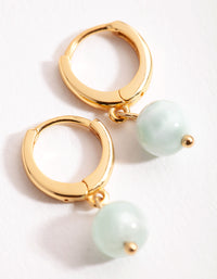 Gold Bead Huggie Earrings - link has visual effect only