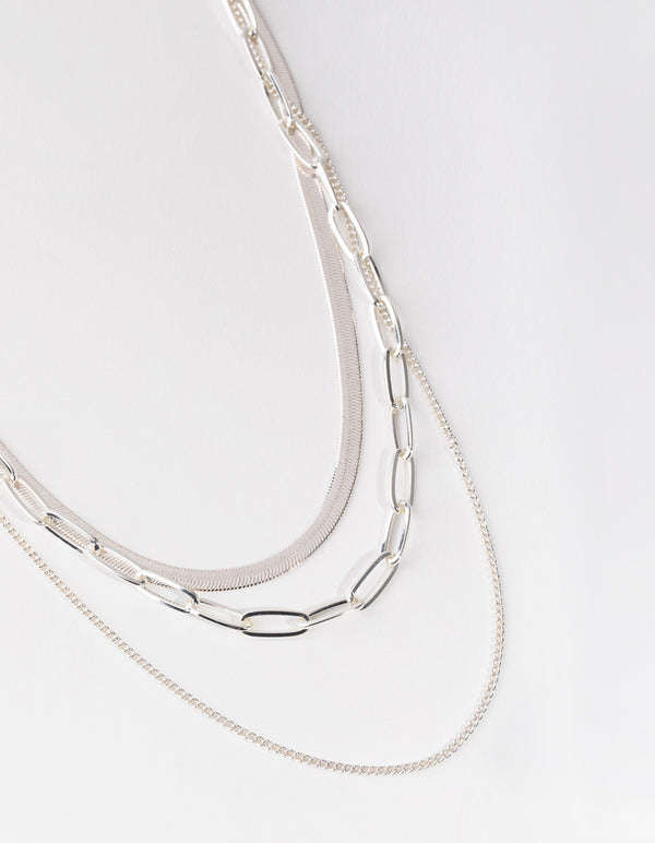 Silver Mix Trend Chain Necklace Pack