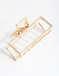 Gold Metal Rectangle Outline Claw Clip - link has visual effect only