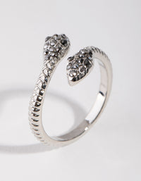 Gunmetal Crystal Snake Ring - link has visual effect only