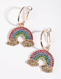 Rose Gold Statement Diamante Rainbow Hoops - link has visual effect only