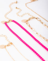 Gold Matte Neon Moon Necklaces 4-Pack - link has visual effect only