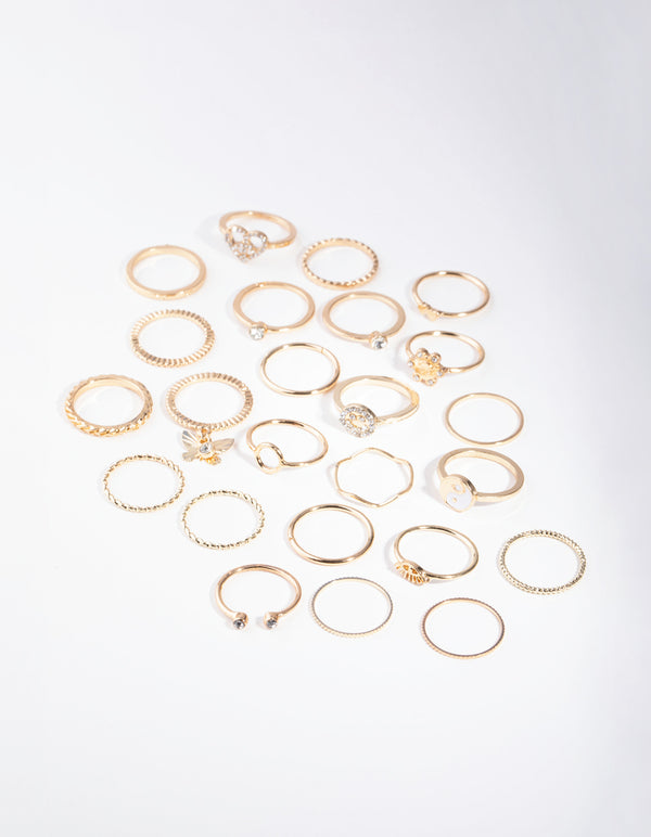 Joyful Gold Peace 24-Pack Rings