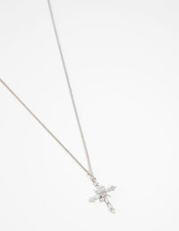 Silver Decorated Cross Pendant Necklace - link has visual effect only