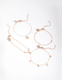 Rose Gold Star & Moon Bracelet & Anklet Pack - link has visual effect only