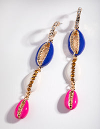 Gold Triple Coloured Conch Earrings - link has visual effect only