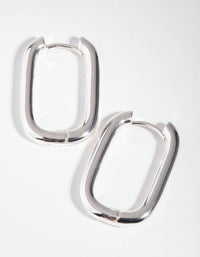 Silver Rounded Square Huggie Earrings - link has visual effect only