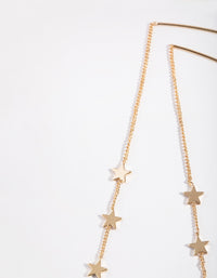 Gold Plated Three Stars Thread Through Earrings - link has visual effect only