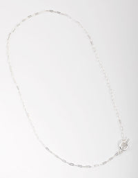 Silver Plated Thin Chain Fob Necklace - link has visual effect only