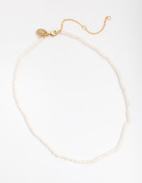 Gold Plated Single Row Freshwater Pearl Necklace - link has visual effect only