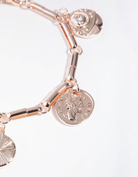 Rose Gold Plated Large Coin Bracelet - link has visual effect only