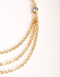 Gold Plated Multi Row Chain Bracelet - link has visual effect only