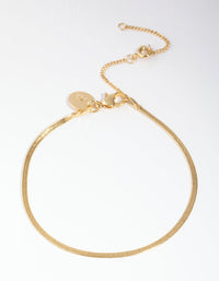 Gold Plated Thin Snake Chain Bracelet - link has visual effect only