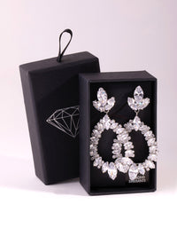 Silver Large Diamante Pear Drop - link has visual effect only