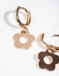 Gold Cutout Flower Huggie Earrings - link has visual effect only