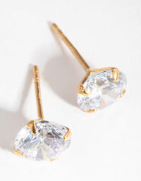 Gold 2ct Cubic Zirconia Stud Earrings - link has visual effect only