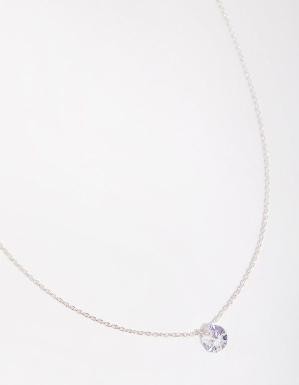 Sterling Silver 1ct Cubic Zirconia Round Necklace