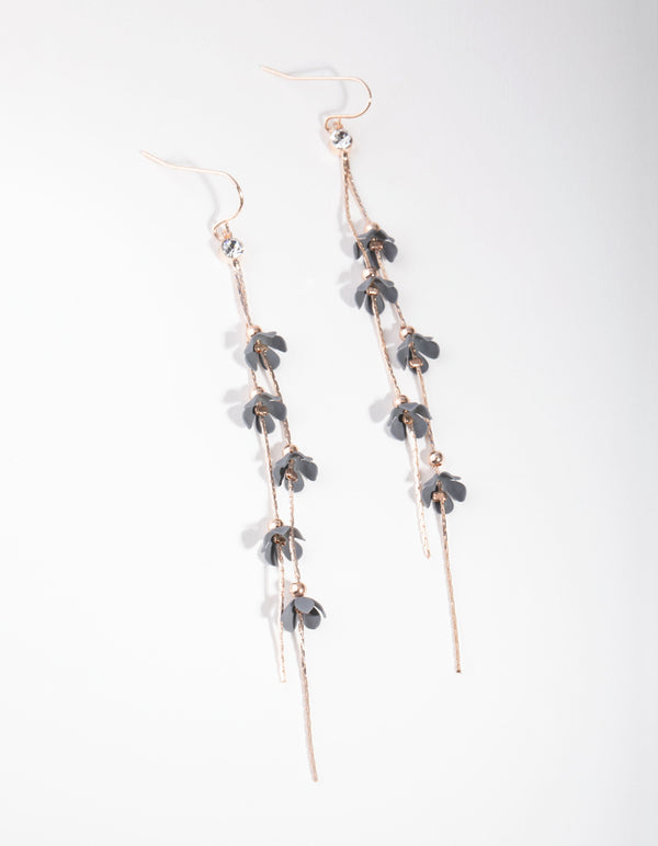 Rose Gold Mini Coated Flower Earrings