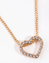 Gold Heart Diamond Simulants Necklace & Earrings - link has visual effect only