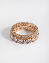 Gold Double Band Set Ring - link has visual effect only