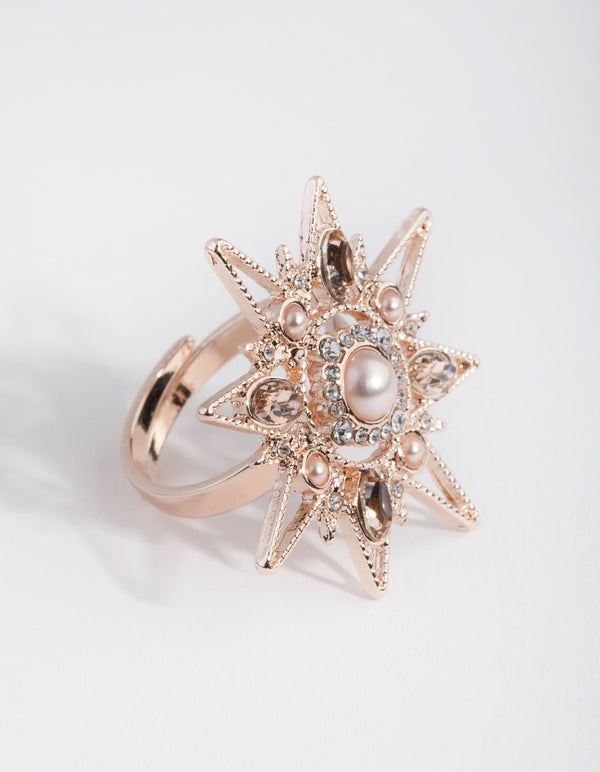 Rose Gold Statement Star Ring