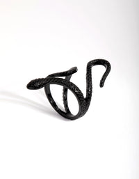 Matte Black Etched Swirl Snake Ring - link has visual effect only